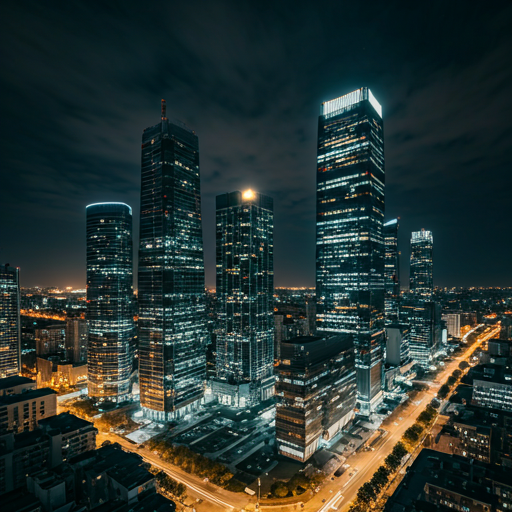 City skyline at night — Delta Tax Force